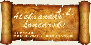 Aleksandar Lončarski vizit kartica